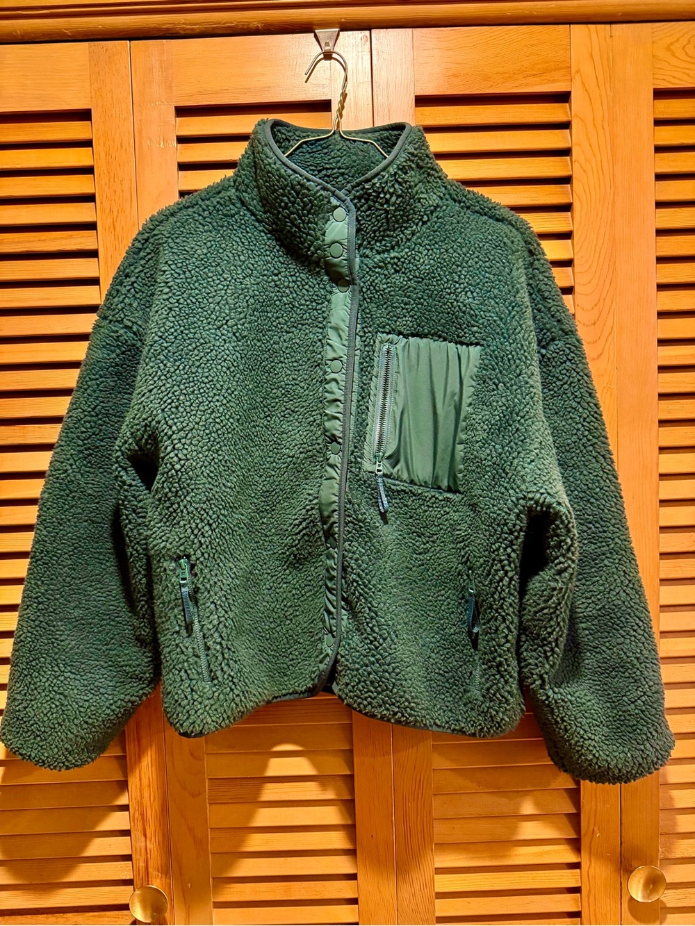 Fabletics Dark Green Sherpa Jacket, XL, excellent condition